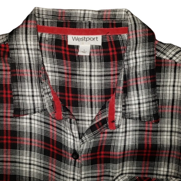 NWOT Westport Plaid Top, Size L - Picture 6 of 6